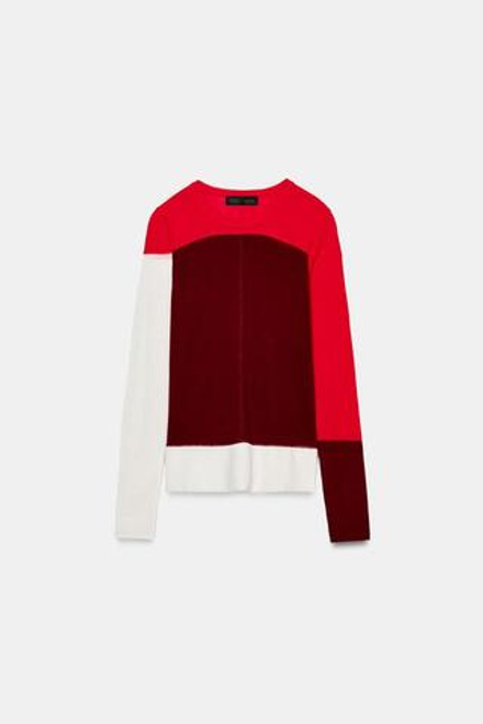 ZARA СВИТЕР ИЗ ТОНКОЙ СМЕСОВОЙ ШЕРСТИ, РАЗНОЦВЕТНЫЙ