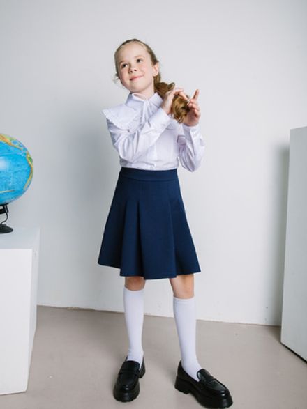 Юбка со складками "Синяя" 7+