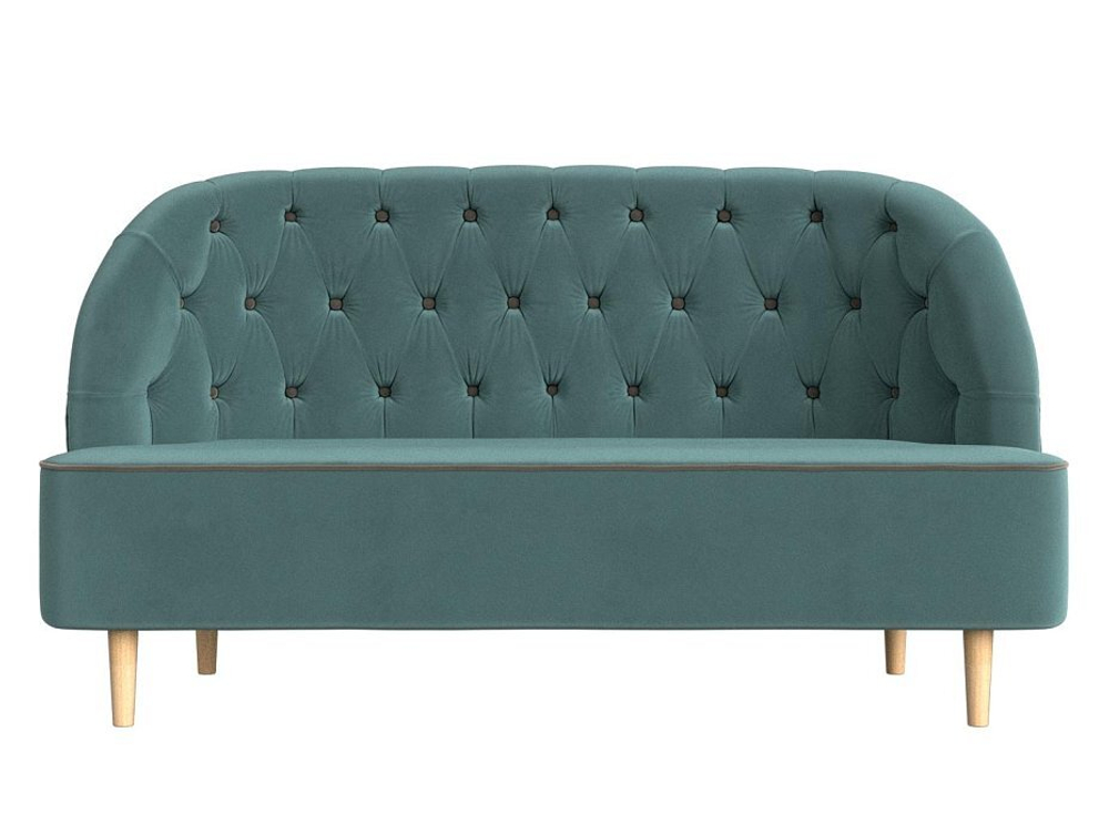 Кушетка Амиса, Бирюзовый\Коричневый, Велюр, 109828