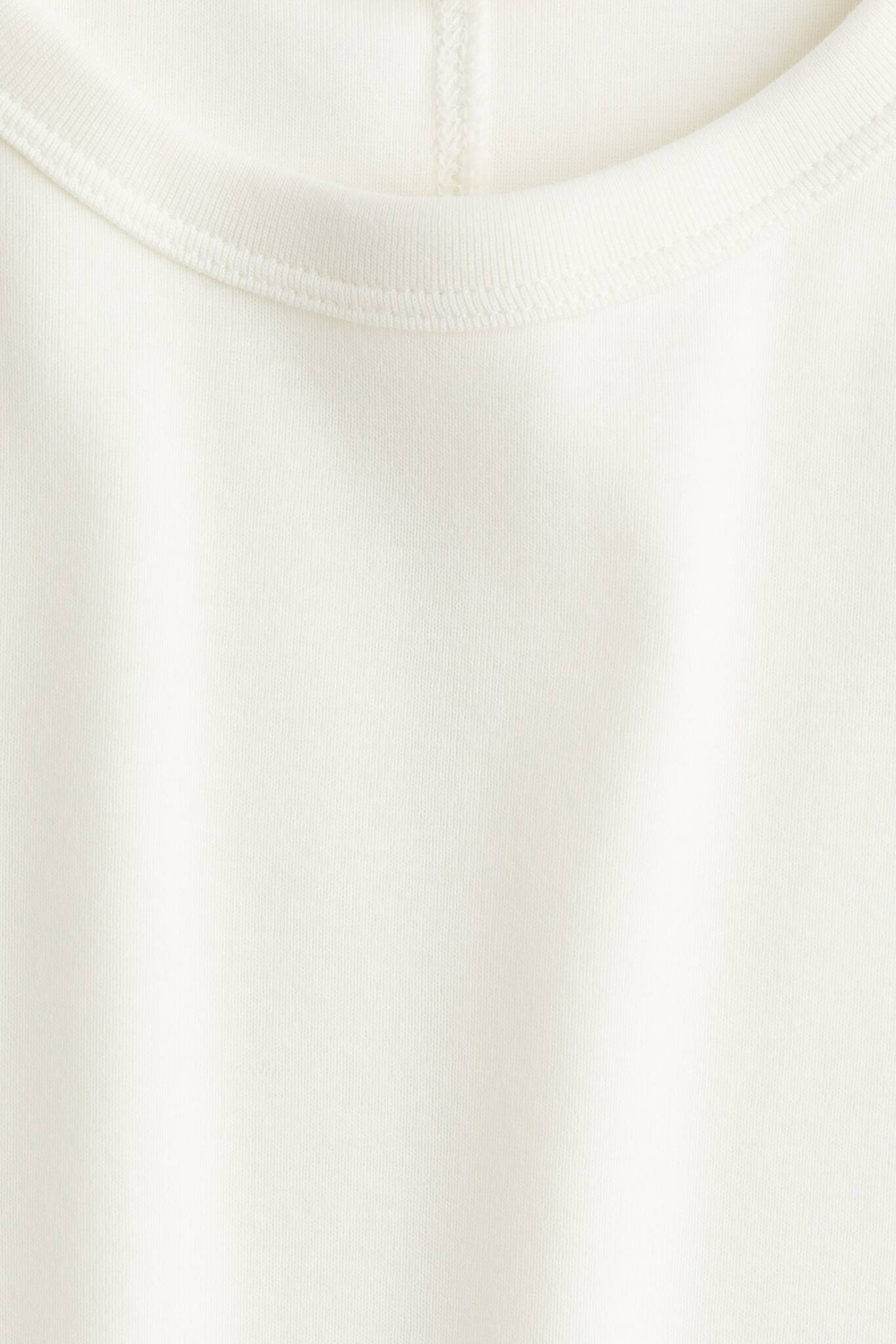 H&M Трикотажный топ с длинным рукавом, белый