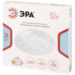Светильник потолочный светодиодный ЭРА Классик без ДУ SPB-6 Slim Neo 36W-4K 4000K | 