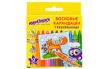 Мелки восковые 12цв. "Юнландик и мудрый лис" трехгранные, утолщенные (ЮНЛАНДИЯ)