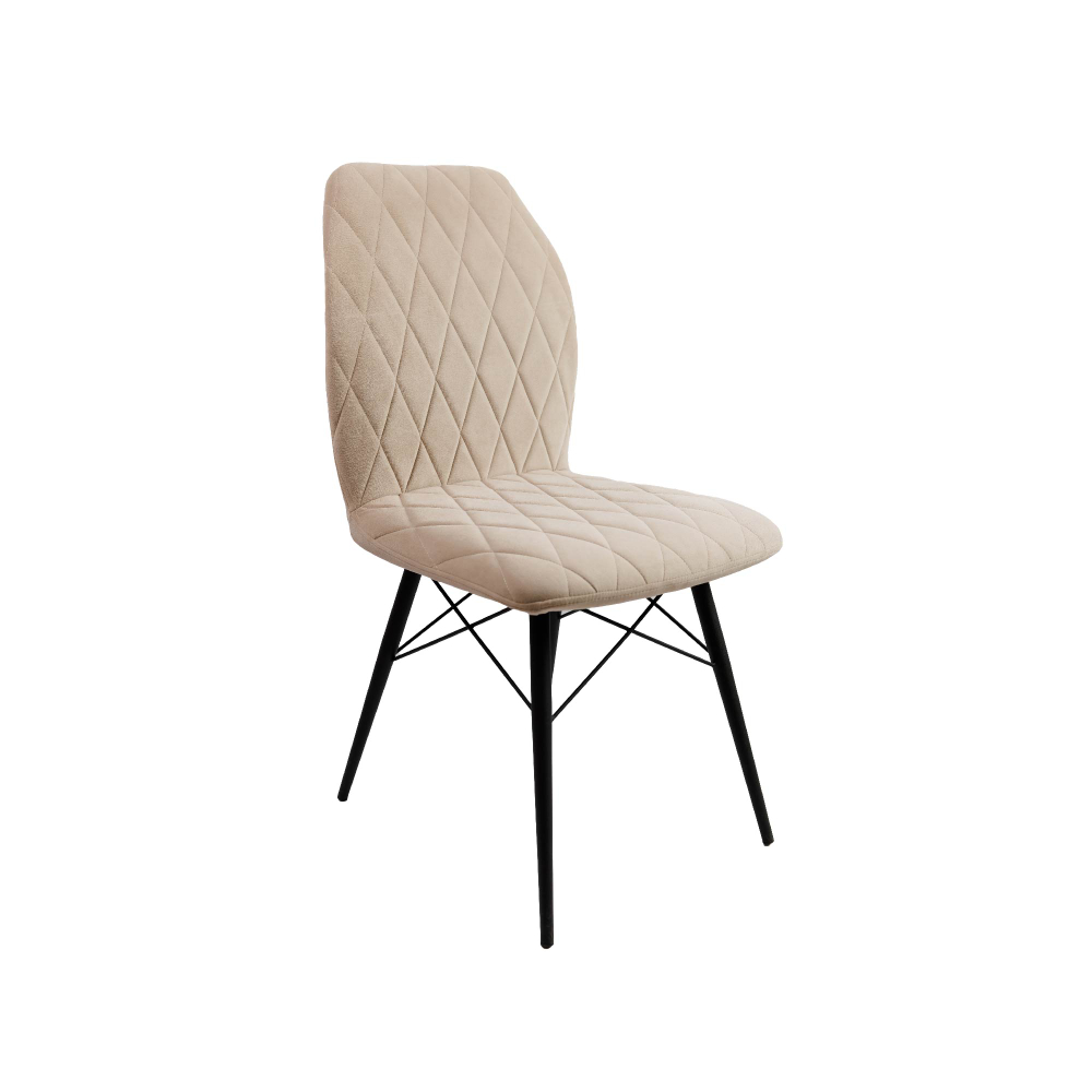 Стул Лацио ЛЮКС (эмаль черный муар, ткань велюр беж)