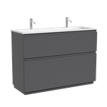 Тумба напольная SANCOS  Folk Floor 1190х445х850, c двумя ящиками оснащенными доводчиками, Grey soft, арт.FL120FGS