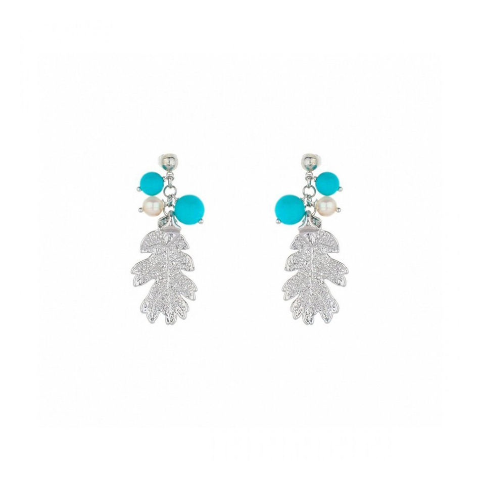 Серьги листья Ester Bijoux Дуб OR754-S BW