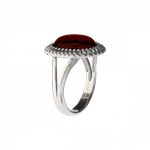 Кольцо винтажное с вишневым янтарем