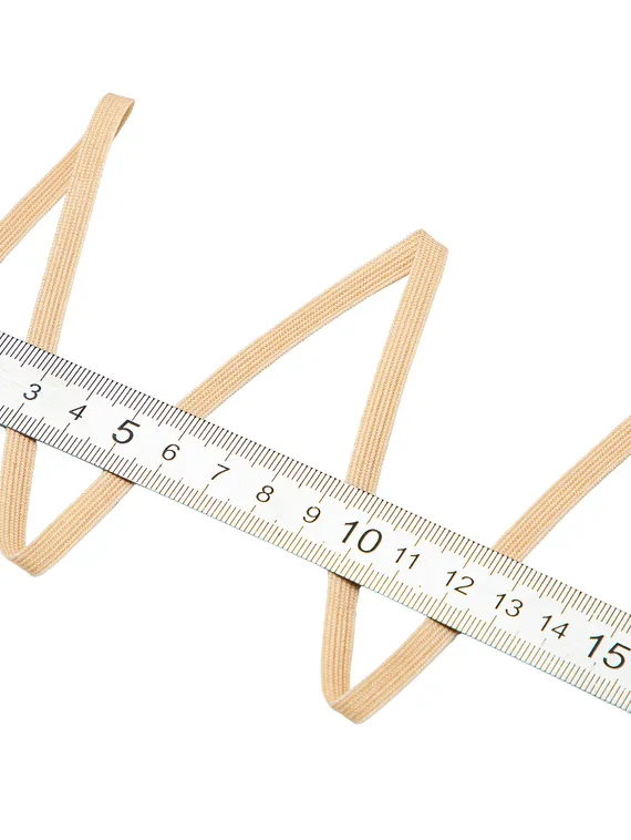 775 K-195/6 ОПТ Тесьма эластичная Lauma Fabrics, 6 мм, бежевый 775