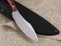 Нож для бушкрафта "Канадец", сталь VG-10/Elmax, рукоять G10 (красная)