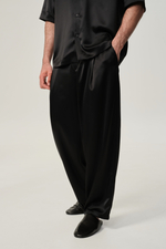 Брюки широкие из атласа | black