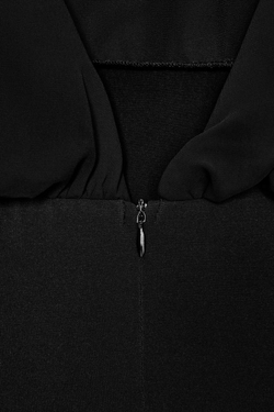 ZARA БОДИ ИЗ ЖОРЖЕТА С КОМБИНИРОВАННЫМИ БАНТАМИ, ЧЕРНЫЙ