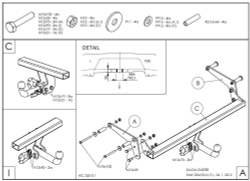Фаркоп оцинкованный Galia D041C для Renault Duster 2010-2015, 2015-2019 2WD/4WD, Nissan Terrano 2014-(паспорт и сертификат в комплекте)(без электрики)