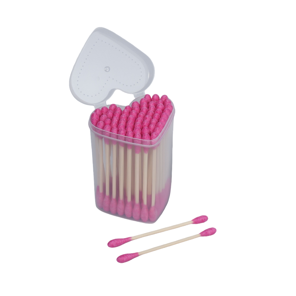 Бамбуковые ватные палочки розовые &quot;Сердце&quot;