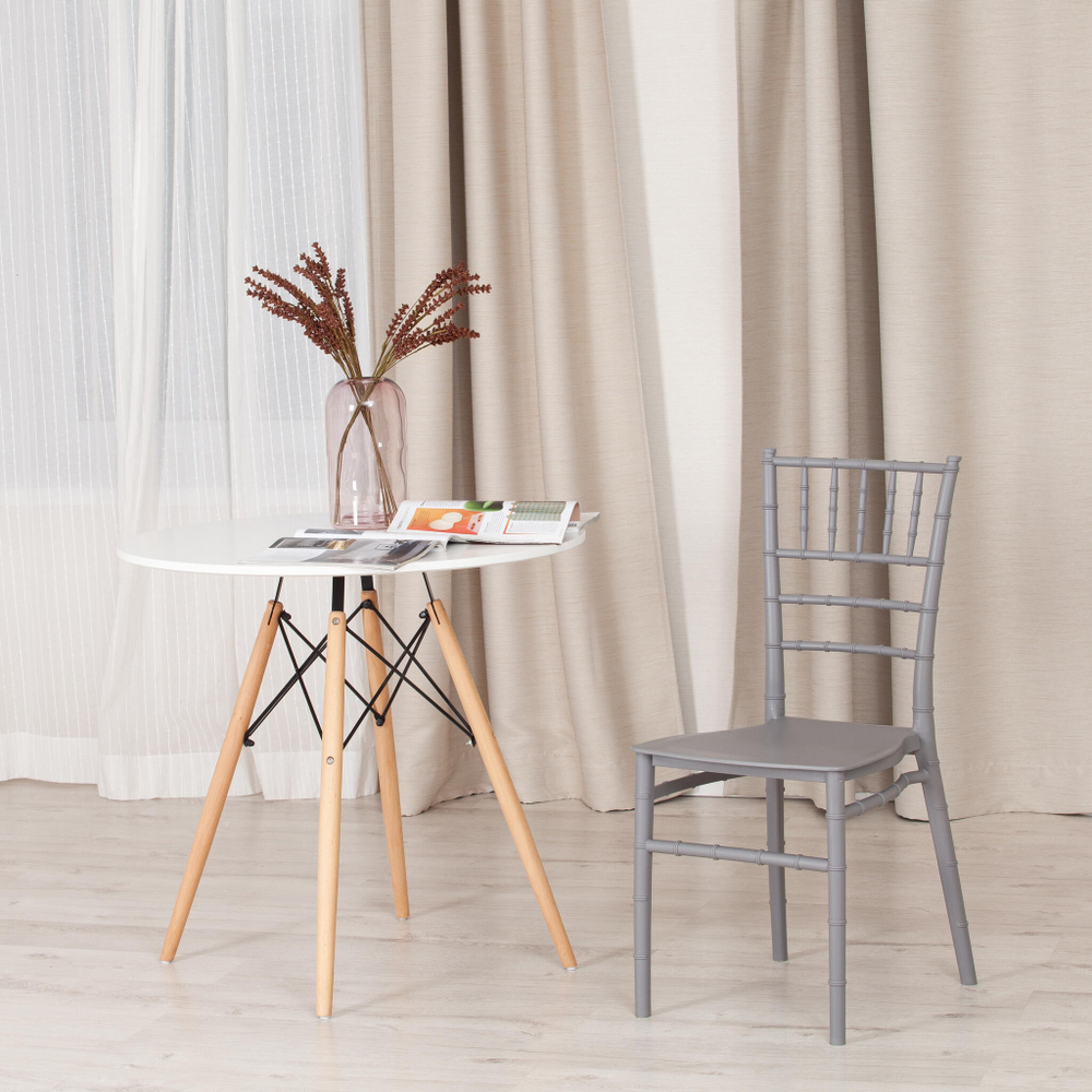 Стул CHAVARI (mod. 101) пластик, 40 х 49 х 88 см, Grey (Cерый) 09 (Комплект из 2 шт.)