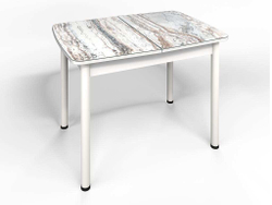 Стол СМ-2 Флорида ноги окрас круглый белый/серебро