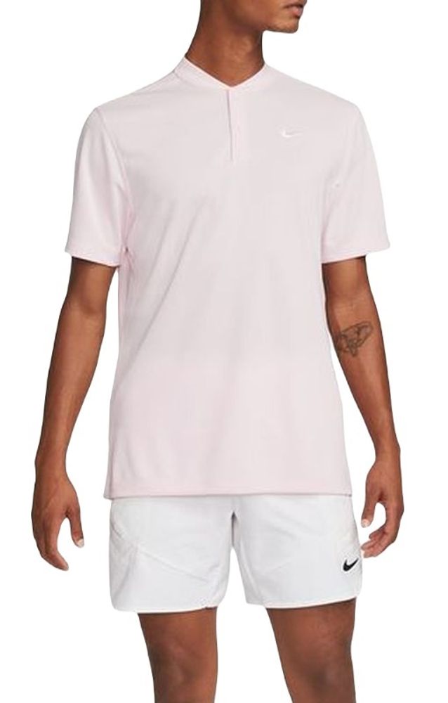 Мужское теннисное поло Nike Men&#39;s Court Dri-Fit Blade Solid Polo - pink foam/white