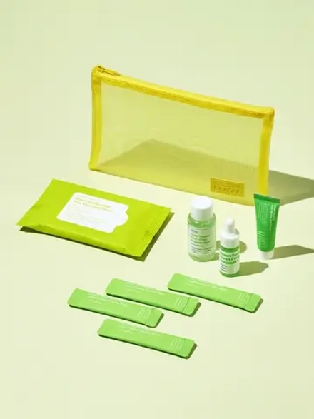 Sungboon Editor Дорожный набор: салфетки + энзимная пудра + тонер + сыворотка + санскрин Green Tomato Travel Kit