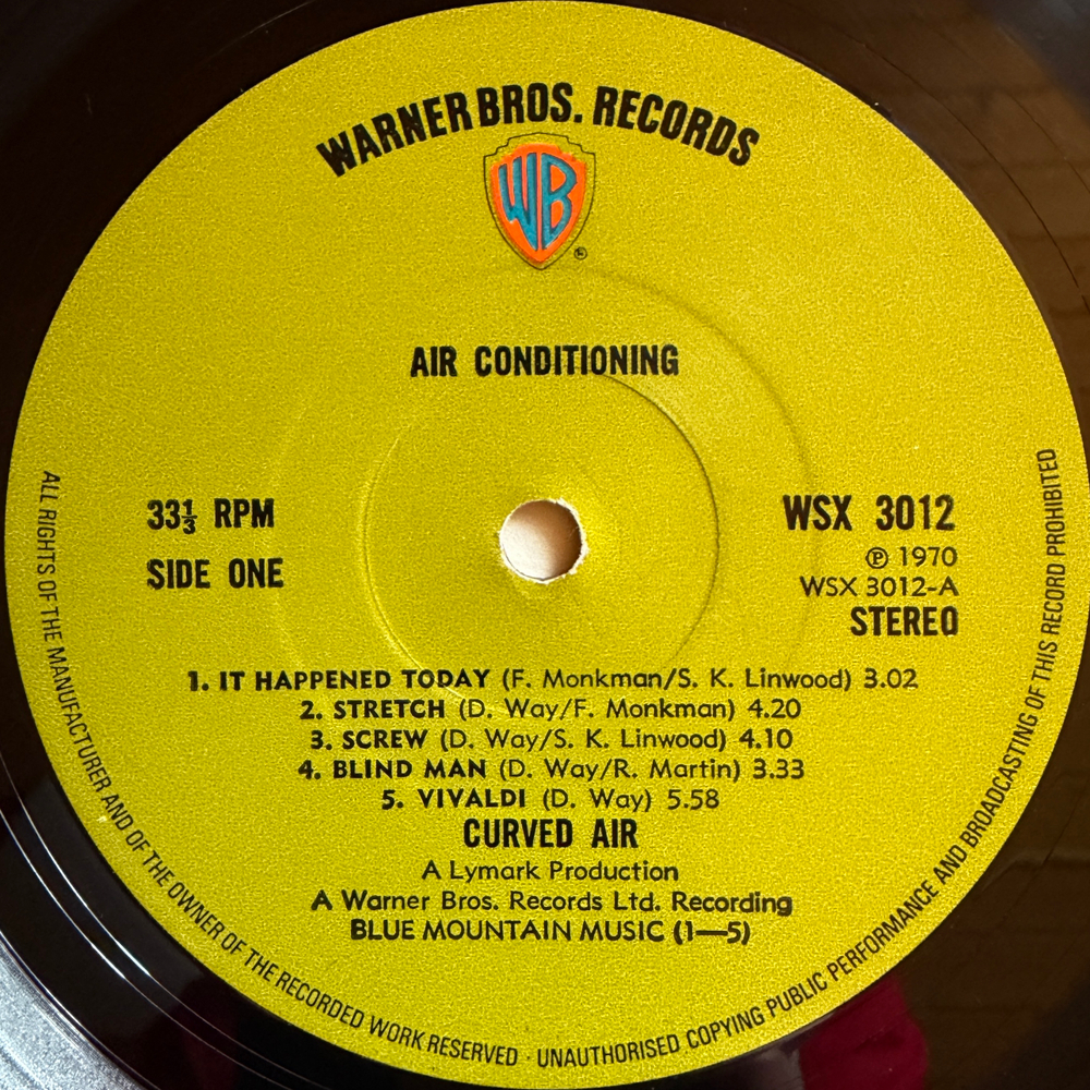 Curved Air ‎– Airconditioning (Англия 1971г.)Т