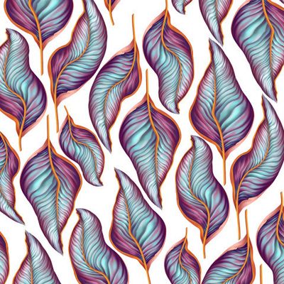 Листья пальмы на белом