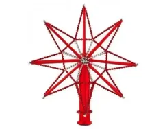 Елочная макушка Звезда монтажная, стекло,красный, Ёлочка (С1537/1)