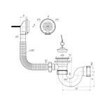 Обвязка на ванну 1 1/2*40 с вып. и переливом Ani Е150 АНИ пласт