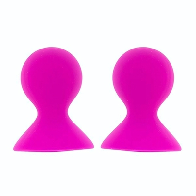 Ярко-розовые помпы для сосков LIT-UP NIPPLE SUCKERS LARGE PINK (Цвет: розовый)