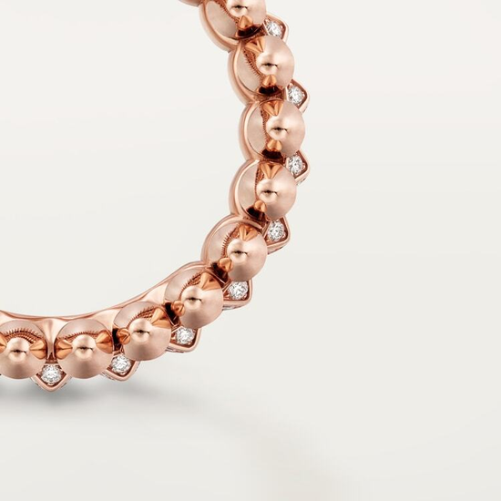 Кольцо Clash de Cartier ring, small model, paved in rose gold