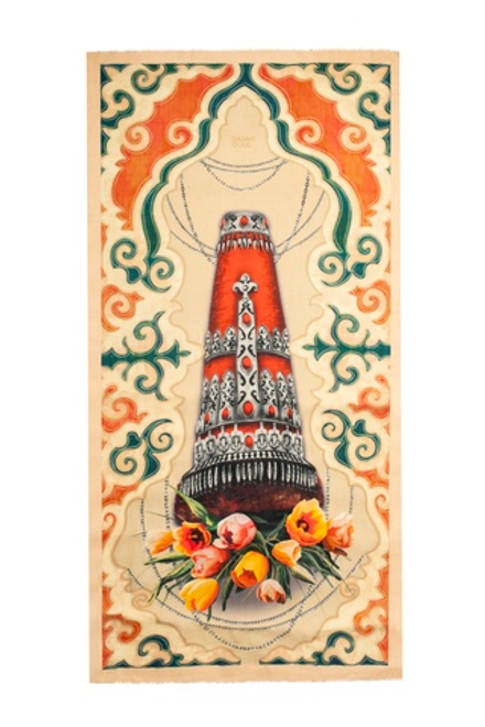 Платок QAZAQ SOUL кашемировый Сәукеле бежевый