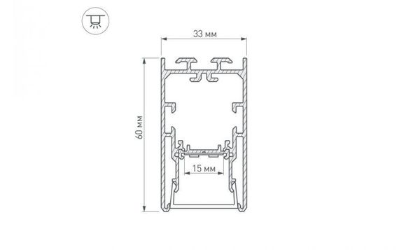 Профиль с рассеивателем Arlight S2-LINE-3360-2500 ANOD+OPAL 021171