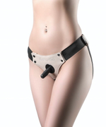 Черно-бежевые трусики для страпона Bella (Размер: S-M-L) (Цвет: черный с бежевым)