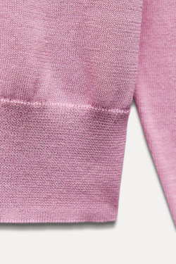 ZARA ОДНОТОННЫЙ ТРИКОТАЖНЫЙ КАРДИГАН С ЗОЛОТИСТЫМИ ПУГОВИЦАМИ, ПУДРОВО-РОЗОВЫЙ