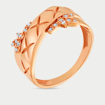 Женское кольцо из розового золота 585 пробы с фианитами (арт. 710723)