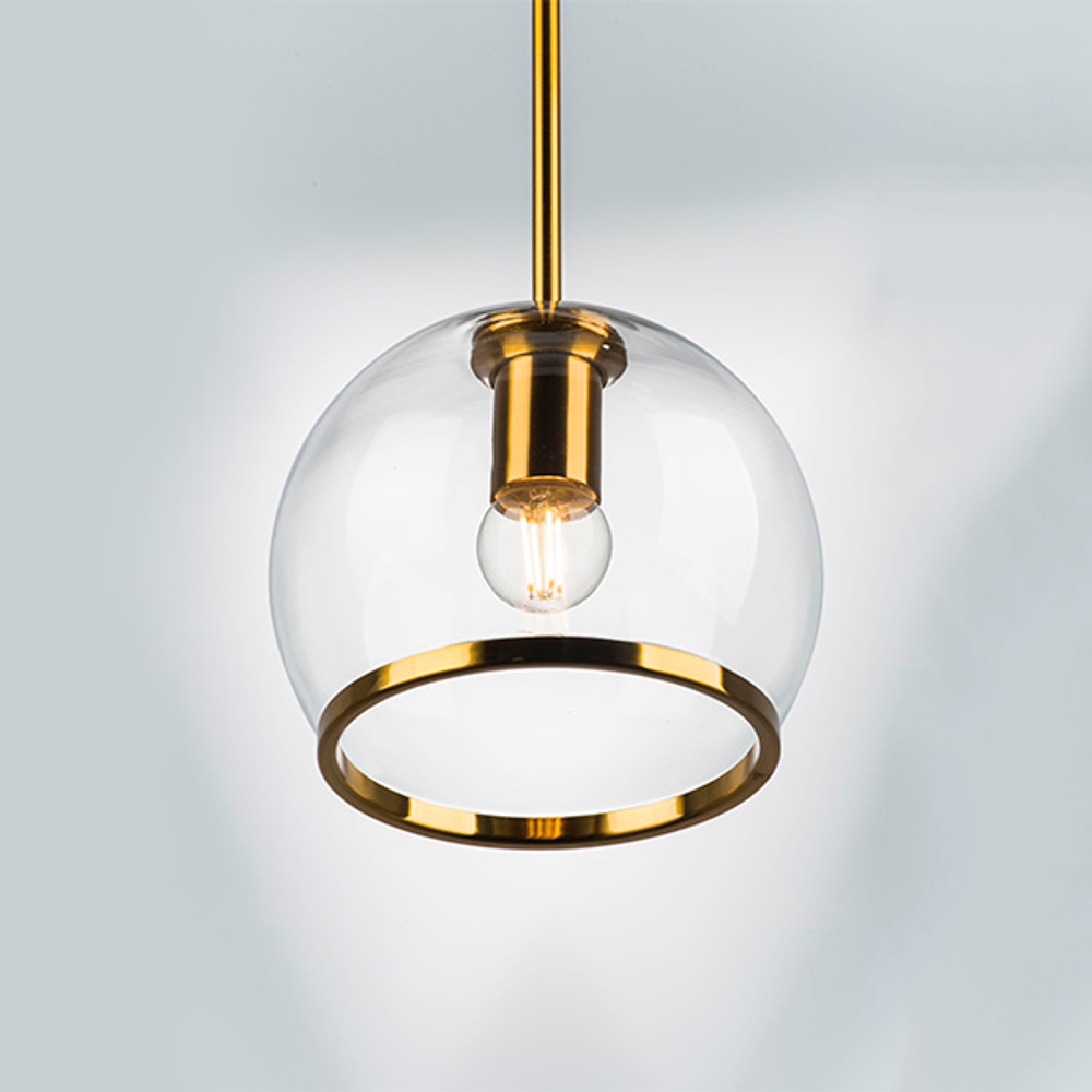 729011 Люстра SFERICO 1х40W E27 ЛАТУНЬ/ПРОЗРАЧНЫЙ