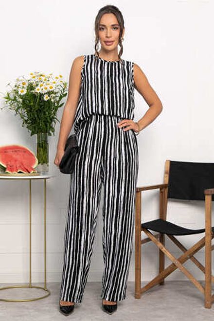 Брюки Роклетт (черно-белые) Б13955-10М LT Collection