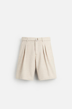 ZARA X NANUSHKA ШОРТЫ-БЕРМУДЫ, ЭКРЮ