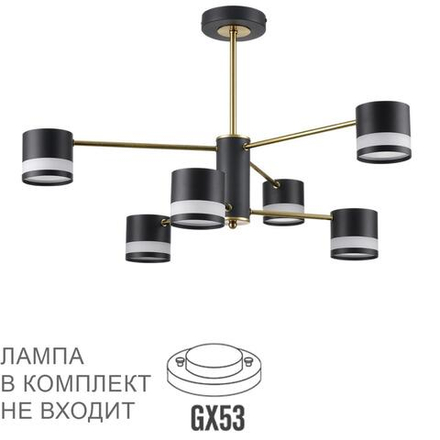 8240/6C COMFI LN25 197 черный/латунь, металл/акрил Люстра потолочная LED GX53 6*7W 220V LANIKA