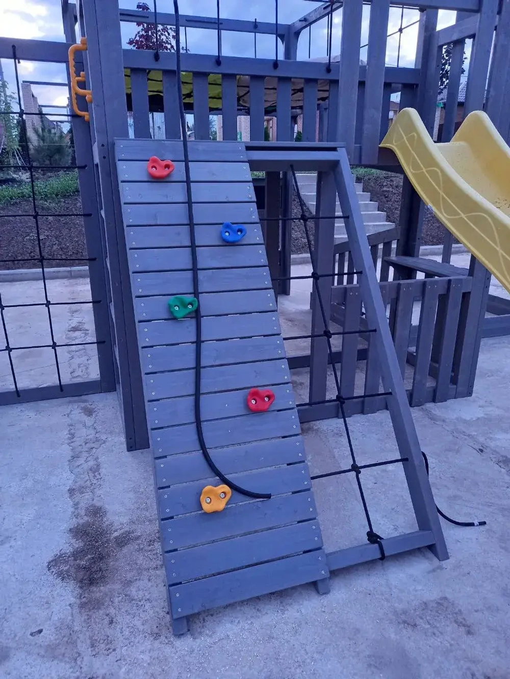 Детская площадка Савушка КУБ-5 (Серый) с подушками