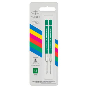 Стержень шариковый Parker QuinkFlow Z09 M 1 мм с зеленой пастой 2 шт (2166546)