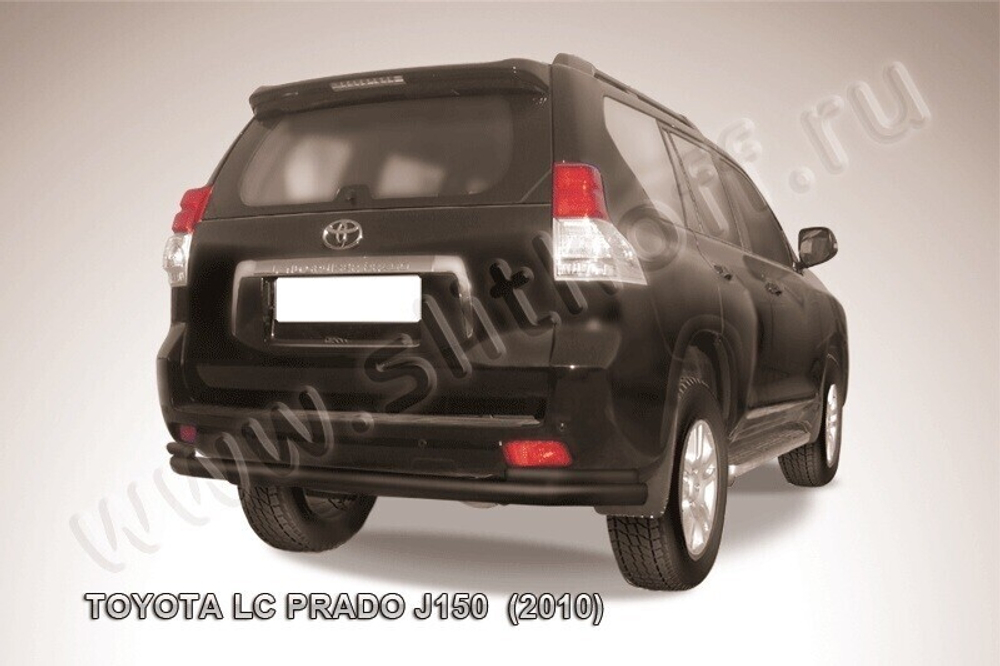 Защита заднего бампера Toyota Land Cruiser Prado J150 (2009-2013) d76+d42 черная