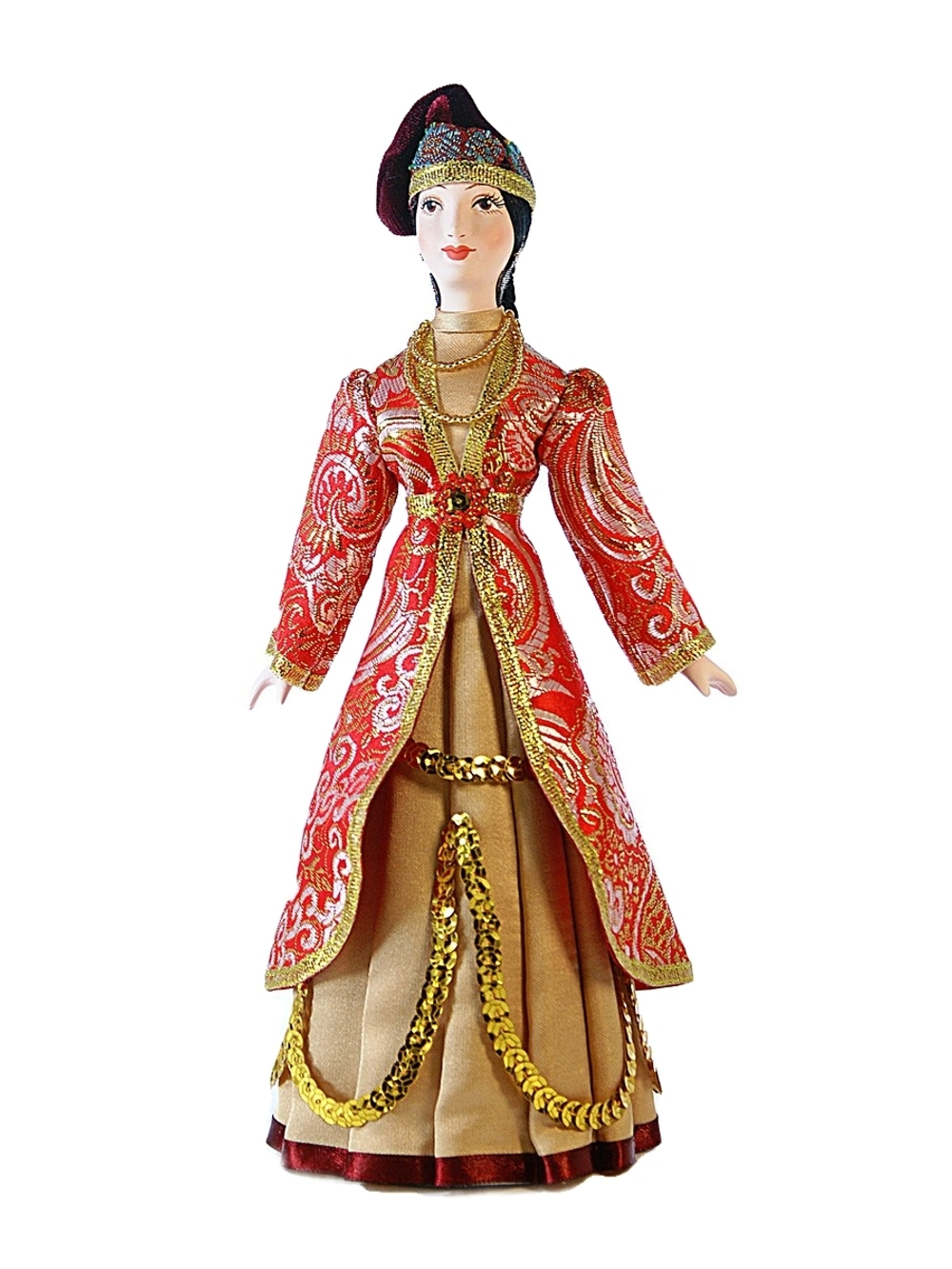 Кукла коллекционная в национальном праздничном костюме Татарка, Казань, 26 см, Потешный промысел