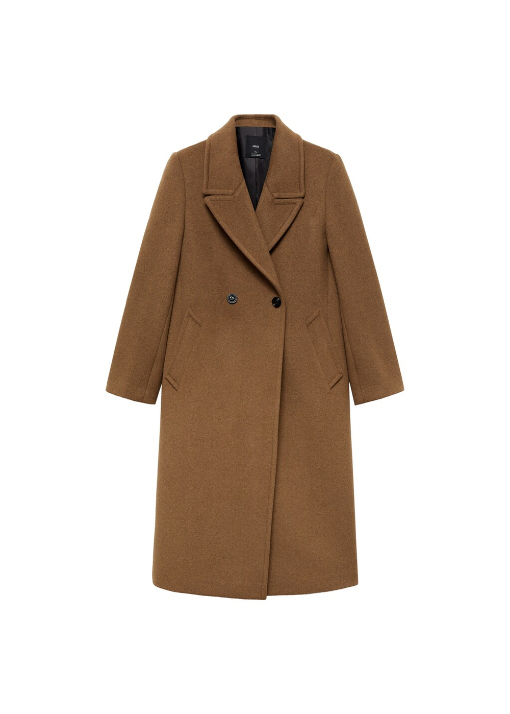 Двубортное пальто с шерстью