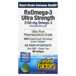 Natural Factors, RxOmega-3, омега-3 повышенной силы действия, 60 капсул (1075 мг в 1 капсуле)
