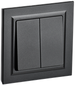 BRITE Выключатель 2-клавишный 10А в сборе ВСР10-2-0-БрЧ черный IEK