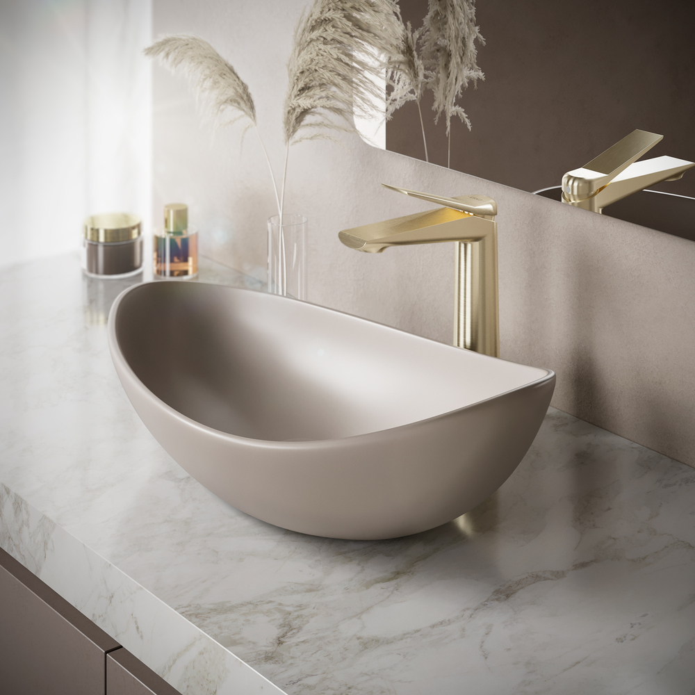 Смеситель ESKO "Changhai Gold" для раковины, высокий, арт. CHA25Gold