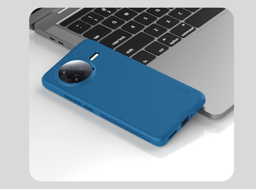 Усиленный чехол синего цвета от Nillkin для Xiaomi Poco F7 Pro и Redmi K80, серия Super Frosted Shield Pro