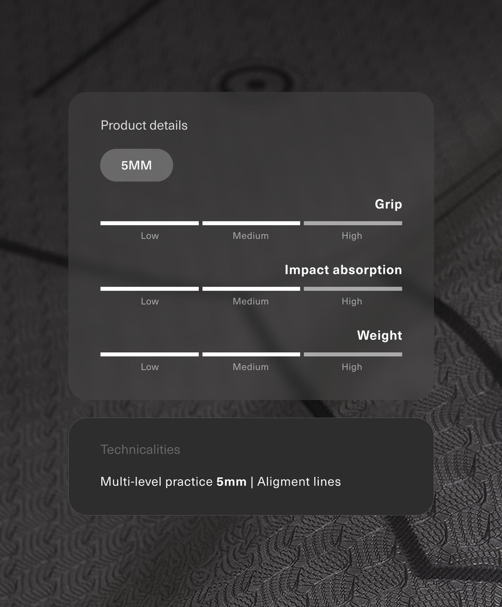 OYSHO Коврик для йоги толщиной 5 мм, антрацитово-серый