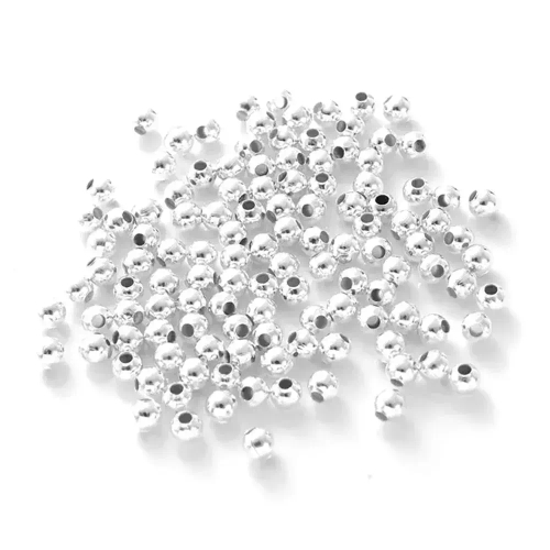 Бусины Металлические 2/3/4/6/8/10 мм, цвет: Серебро, 100/1000 гр/уп