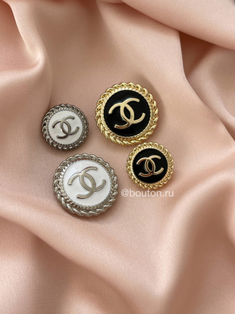 Пуговицы Шан. Белые серебро эмаль (объемные)