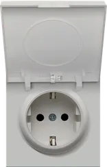 Donel R98 матовый серый накладка для розетки Schuko с большой крышкой, 16A 250 В~, серия DA