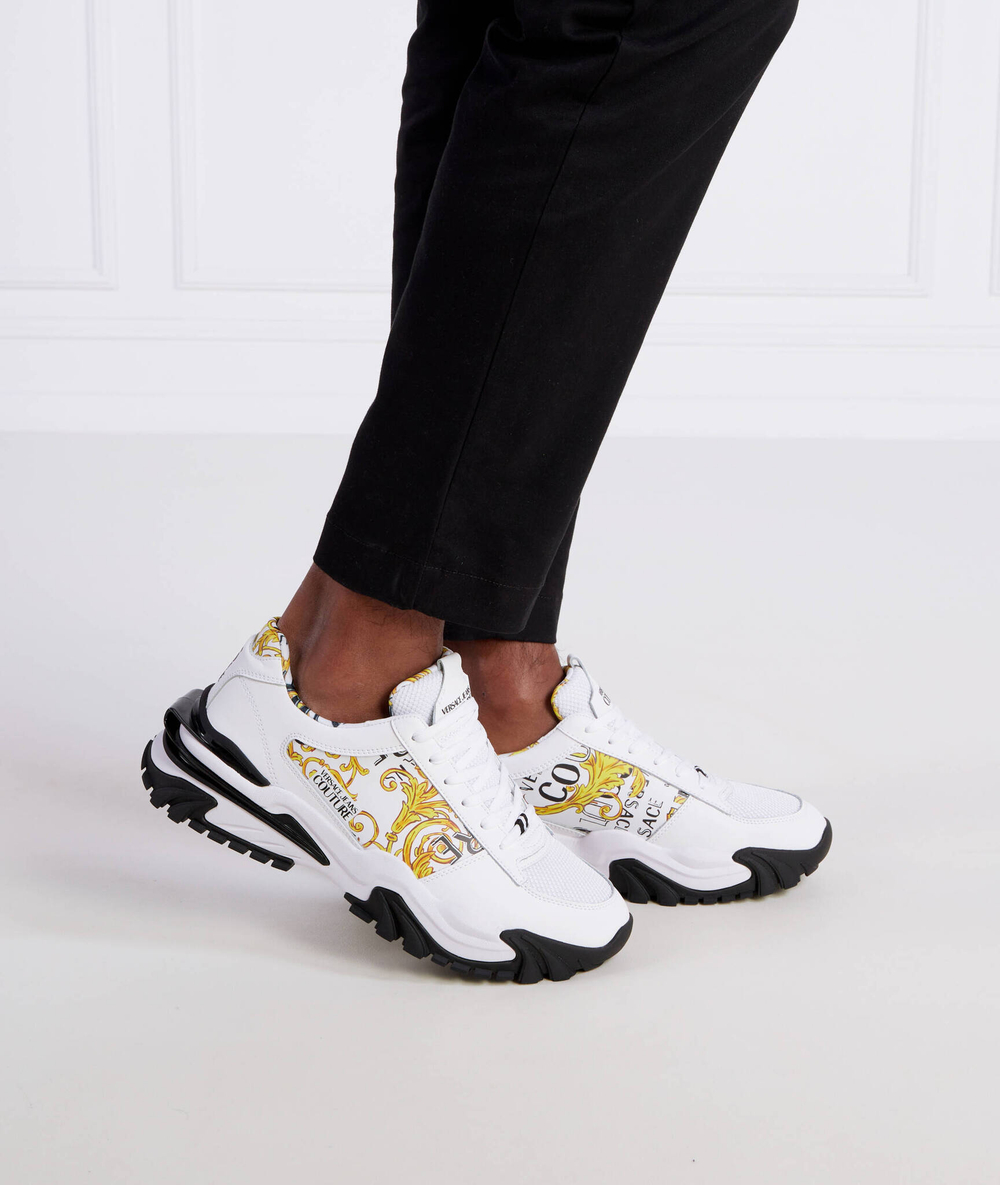 Кожаные кроссовки Versace Jeans Couture - белый(74YA3SI9ZP261)