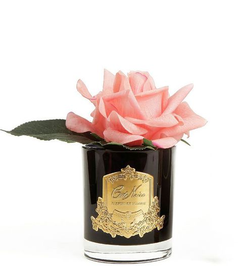 Коралловая роза ароматизированная в черной вазе, Cote Noire